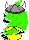 Ireland crowned with a Viking helmet...
